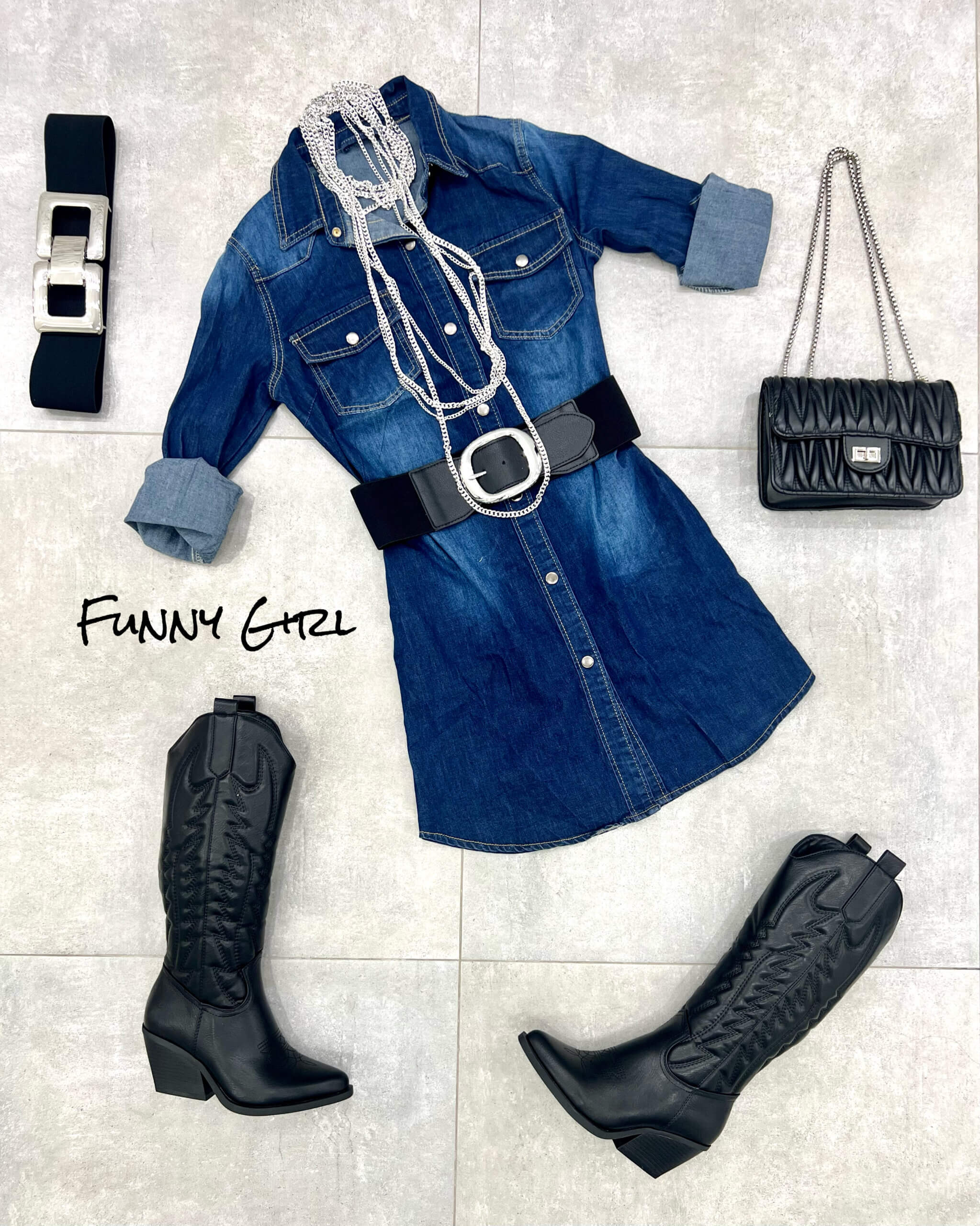 Abito camicia jeans Funny Girl Roma