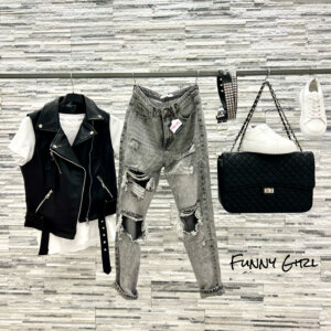 Jeans boy friend grey