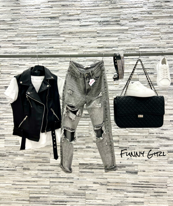 Jeans boy friend grey