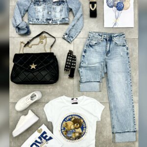 Giubbino jeans crop