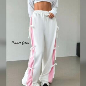 Pantalone tuta fiocchi