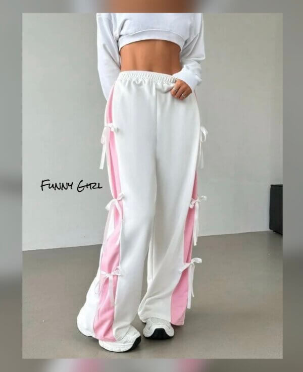 Pantalone tuta fiocchi