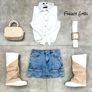 Minigonna jeans tasche