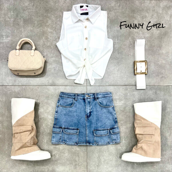 Minigonna jeans tasche