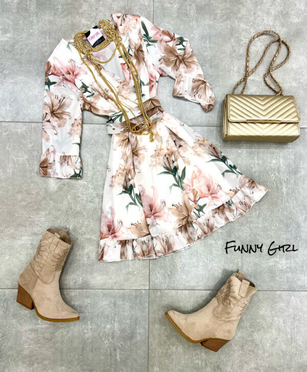 Abito flower beige