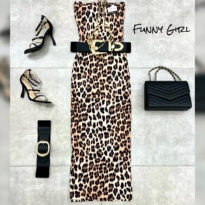 Abito lungo leopard