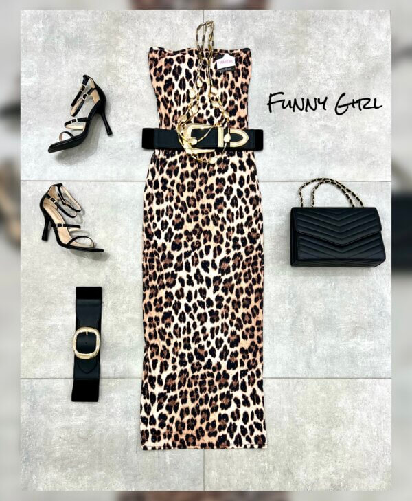 Abito lungo leopard