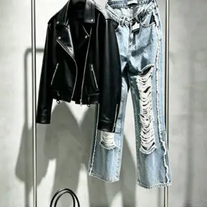 Jeans boy friend strappi